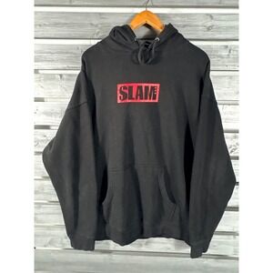 Slam Magazine Box Logo Hoodie Mens 2XL Black Red Basketball Graphic Sweatshirt